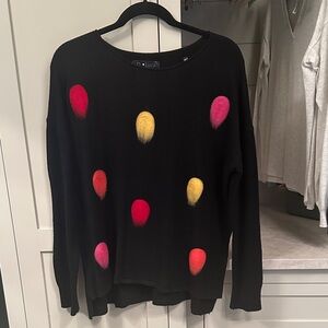 D Luca Black Sweater with Colorful Accents